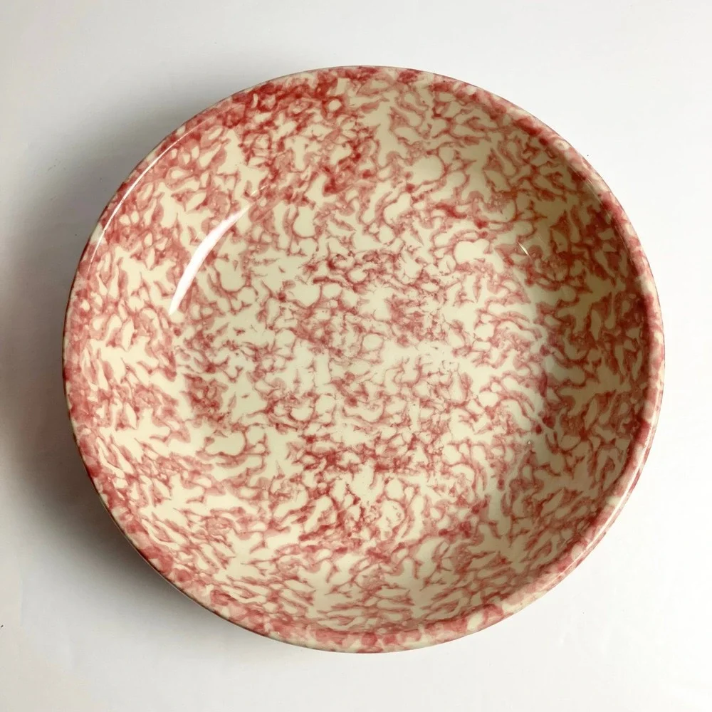 Set of 2 Pink Roseville Pottery Sponge Ware 8
